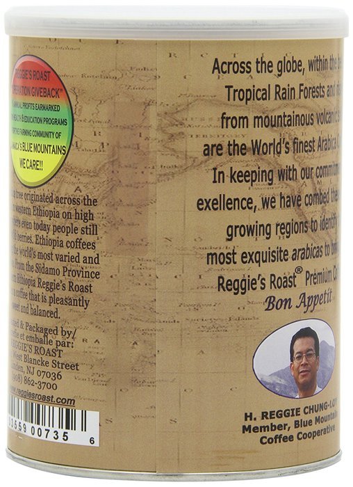 Reggie's Roast Ethiopia Sidamo Whole Bean Coffee, 12-Ounce Cans (Pack of 4)