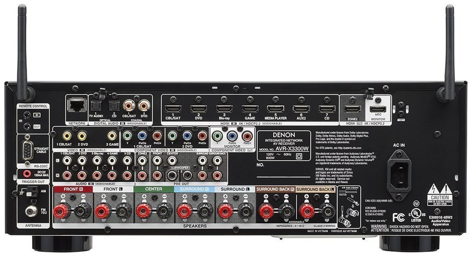 Denon AVR-X3300W 7.2 Channel Full 4K Ultra HD A/V Receiver with Built-In Wi-Fi and Bluetooth + Sennheiser HD201Headphones... N2