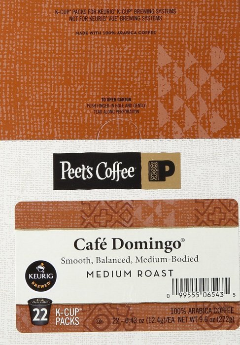 Peet's Coffee & Tea Cafe Domingo K-Cup Portion Pack for Keurig K-Cup Brewers, 22 Count N2