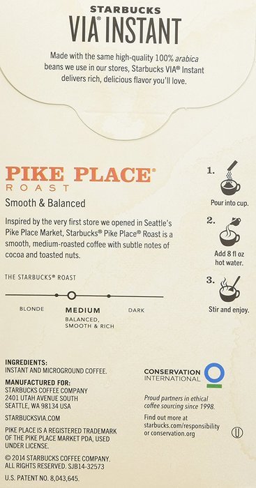 Starbucks VIA Ready Brew Pike Place Roast Coffee 12 Count - Pack of 2
