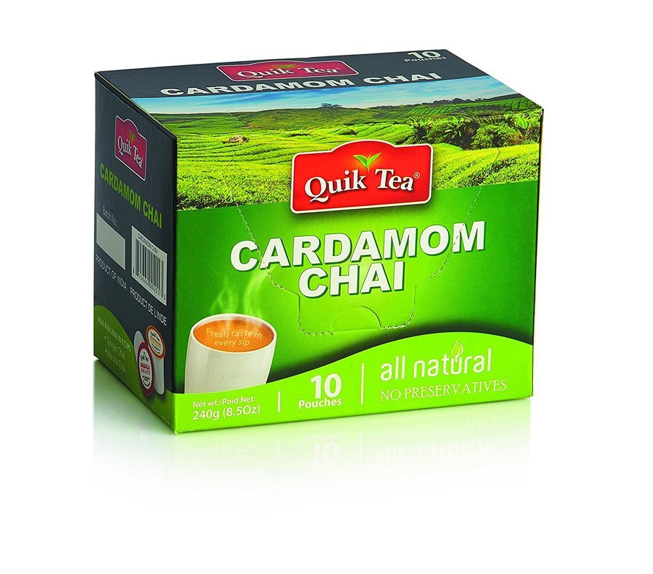 Chai Tea Latte - Cardamom Spiced Tea 40 Latte Tea Pouches By QuikTea N7