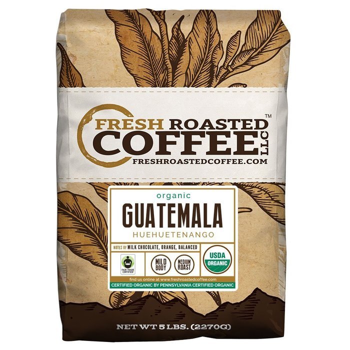 Organic Guatemala Huehuetenango Fair Trade Coffee, Ground, Fresh Roasted Coffee LLC (Pack of 3)