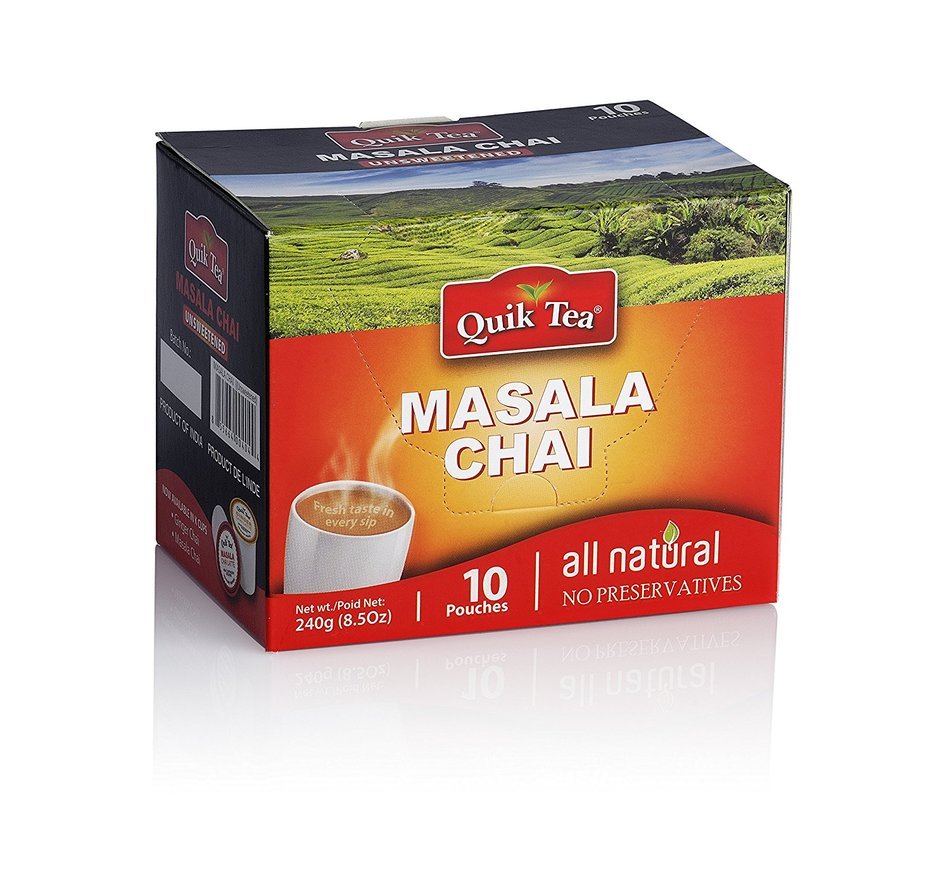Chai Tea Latte - Cardamom Spiced Tea 40 Latte Tea Pouches By QuikTea N12