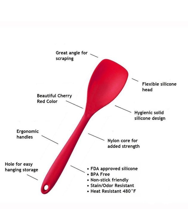 BakeWarePlus 5 Pcs/set Silicone Turner Spatula Basting Brush Whisk Kitchen Baking Utensils N21