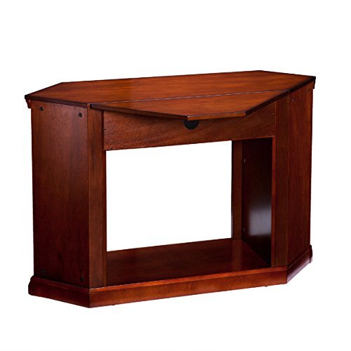 Electric Fireplace TV Stand Heater Corner Or Flat Free Standing Console Media Wooden Entertainment Center (Ivory) N4