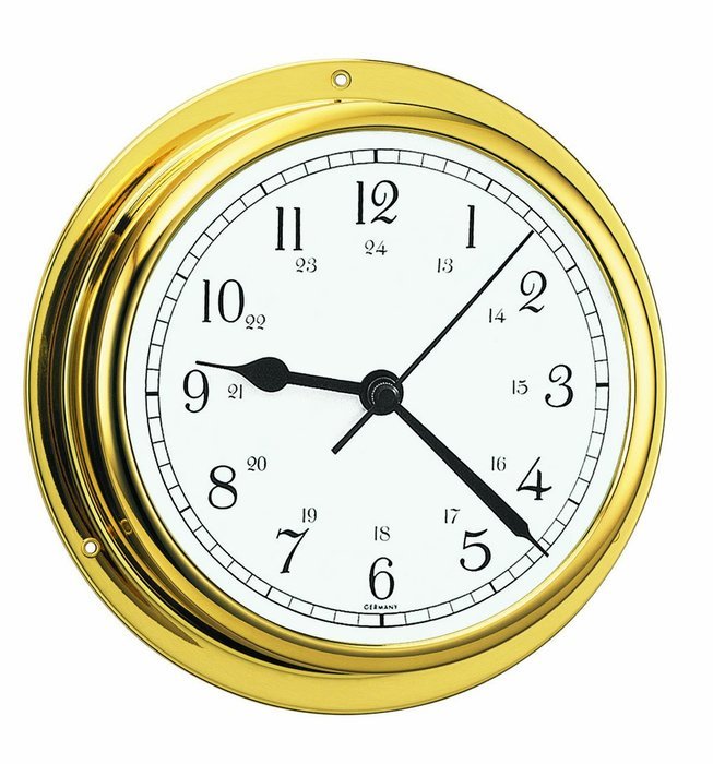 Barigo 611 Quartz Clock with White Dial and Brass Case (Matches 111 and 911)