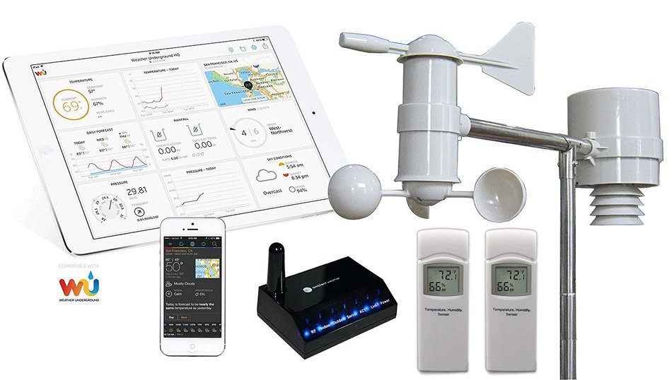 Ambient Weather WS-1400-IP Observer Solar Powered Wireless Internet Remote Monitoring Weather Station with Solar...