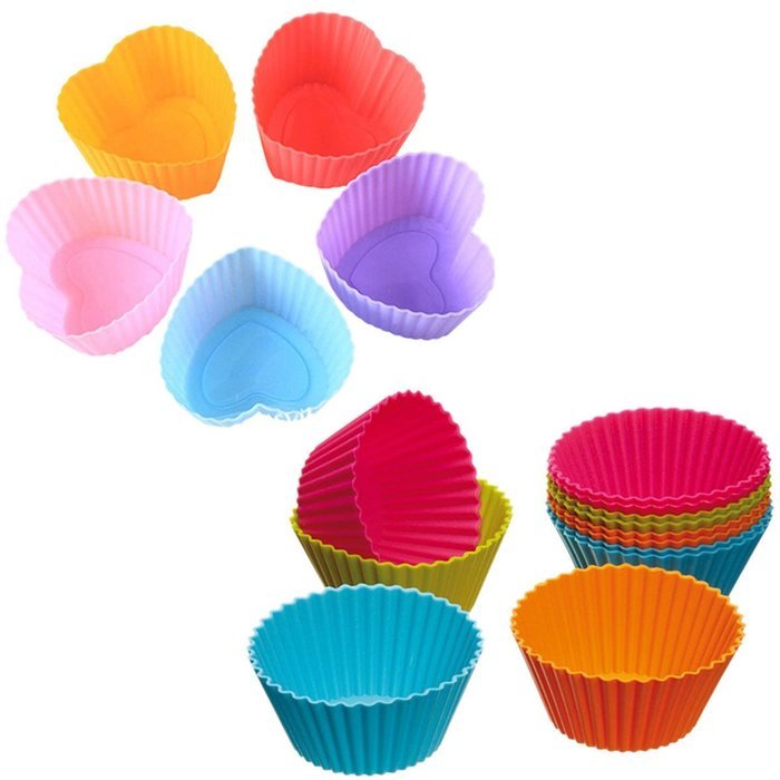 10 Pack Reusable Silicone Cupcake Liners Muffin Cups Baking Cups BPA Free Food Grade,Star Shape N9