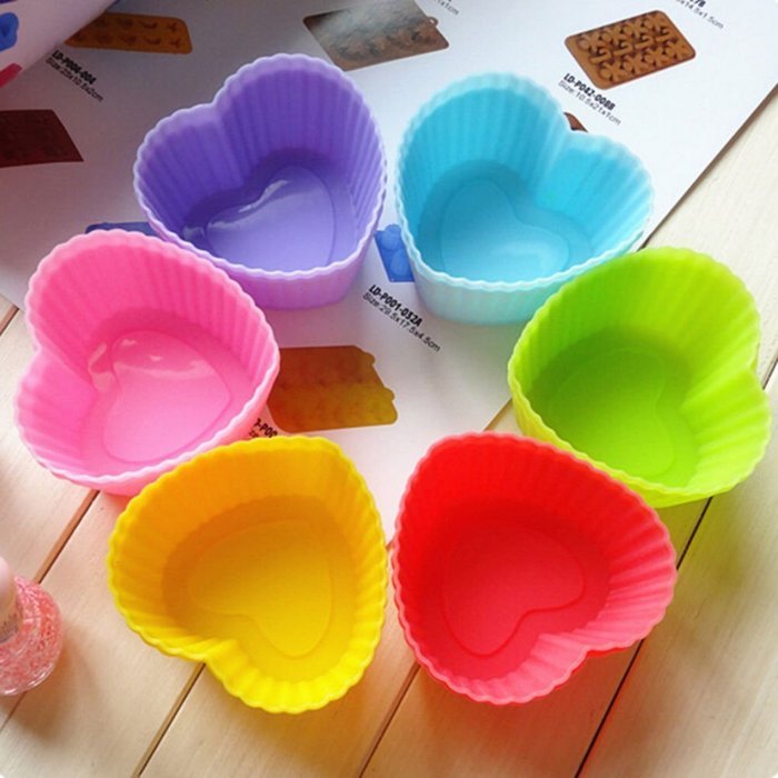 10 Pack Reusable Silicone Cupcake Liners Muffin Cups Baking Cups BPA ...