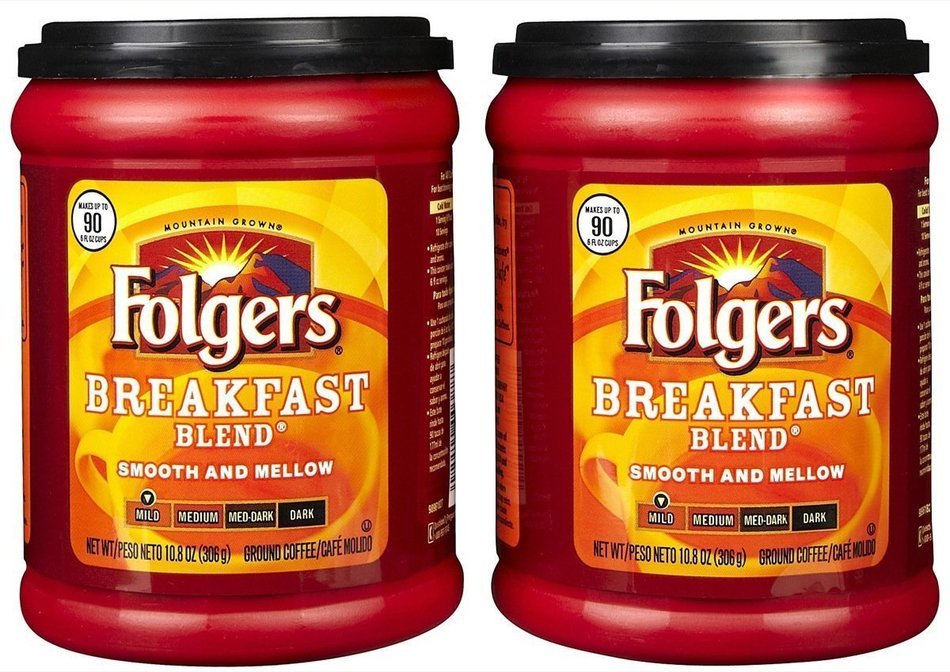 Fresh Taste of Folgers Coffee, Hazelnut Flavored Ground Coffee, Flavorful & Smooth, 11.5 Oz Canister - (2 pk) N4