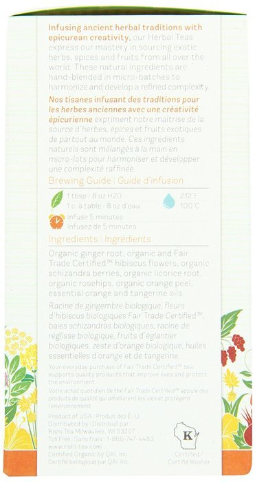 Rishi Tea Organic Tangerine Ginger Loose Leaf Herbal Tea, 2.65 Ounces Tin N3