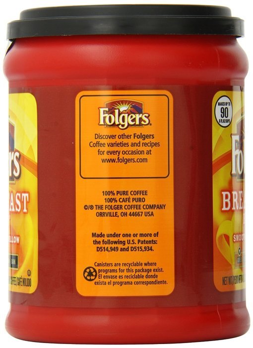 Fresh Taste of Folgers Coffee, Hazelnut Flavored Ground Coffee, Flavorful & Smooth, 11.5 Oz Canister - (2 pk) N5
