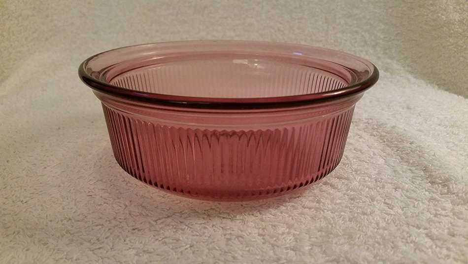 Vintage Corning Vision Cranberry Individual Casserole Dish No Lid