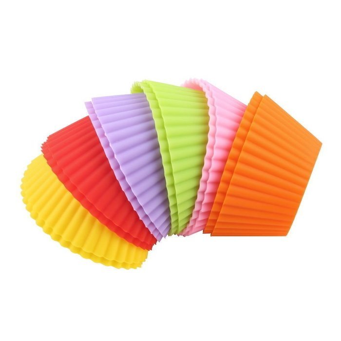 12-pack Reusable Mini Muffin Silicone Baking Cups / Cupcake Liners N2