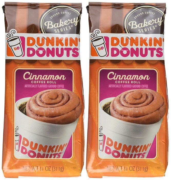 Dunkin' Donuts Bakery Series, Cinnamon Coffee Roll Ground Coffee - 11 Ounce Bags Pack Of 2 N2