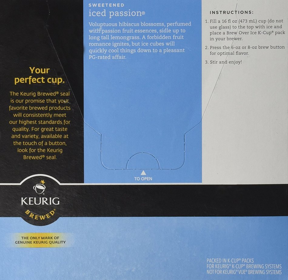 Keurig Tazo Sweetened Iced Passion Tea K-cup 16 Ct
