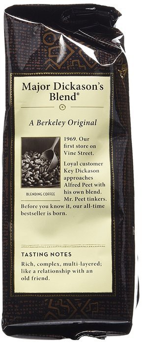 Peet's Coffee Major Dickason's Ground Coffee (Dark), 12 oz N2