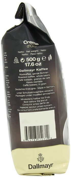 Dallmayr Gourmet Coffee, Crema D'Oro (Whole Bean), 17.6-Ounce Vacuum Packs (Pack of 2) N3