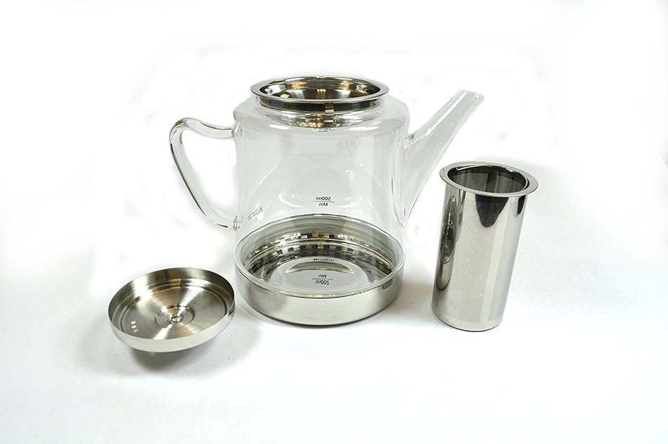 Uniware 1800ml Hop Topt Glass Kettle with Filter [A10049] N2