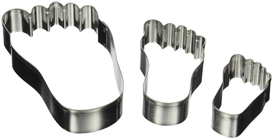 R & M Foot Shaped Set of 3 Cookie Cutter Set