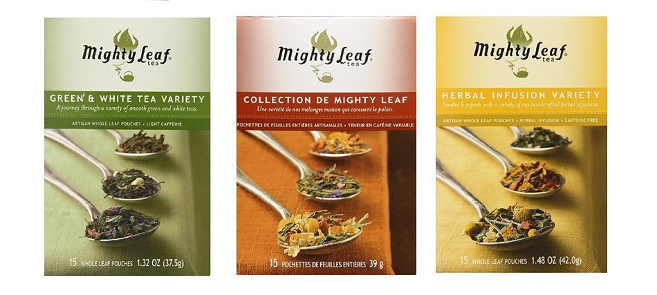 Mighty Leaf Tea Variety Pack (Pack of 3) 1 Mighty Leaf Green & White Tea Variety, 1 Mighty Leaf Tea Variety Collection...