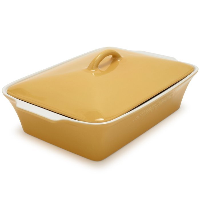 Sur La Table Honey Oven-to-Table Rectangular Stoneware Baker MCG3212 PUR , with Lid
