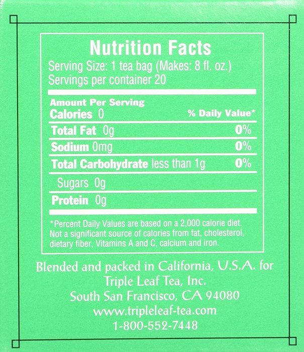 Triple Leaf Tea, Ginkgo & Decaf Green Tea, 20 Tea Bags 1.27 OZ (Pack of 6) N6