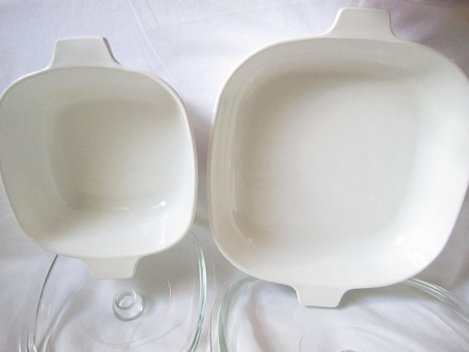 Vintage Corning Ware WHEAT Casserole Skillet Baking Dishes, 4 PIECE SET N3