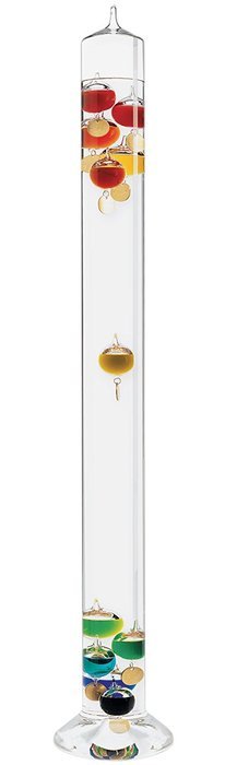 Galileo Thermometer with Multi-Color Glass Globes 38 inch tall Grande Extra Large N2