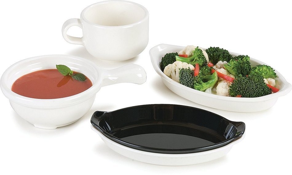 Carlisle 740002 Polycarbonate Oval Casserole, 12-oz. Capacity, 1.5" x 5.18" x 8.75", White (Case of 24)