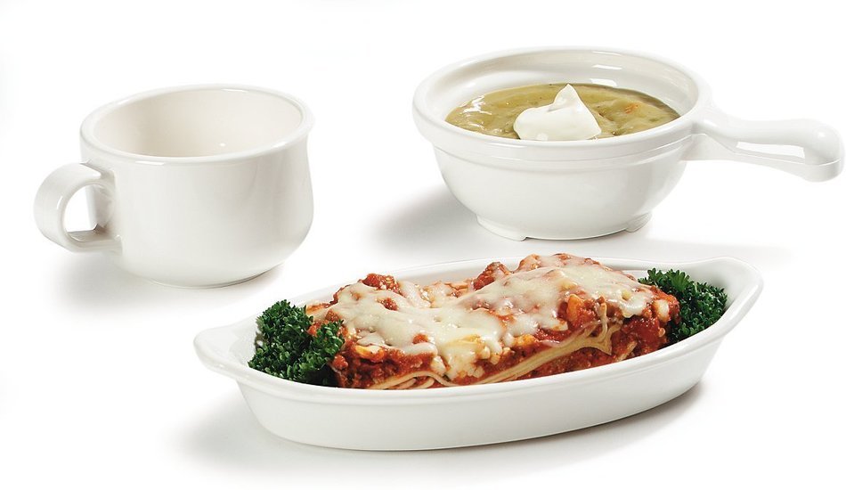 Carlisle 740002 Polycarbonate Oval Casserole, 12-oz. Capacity, 1.5" x 5.18" x 8.75", White (Case of 24) N2