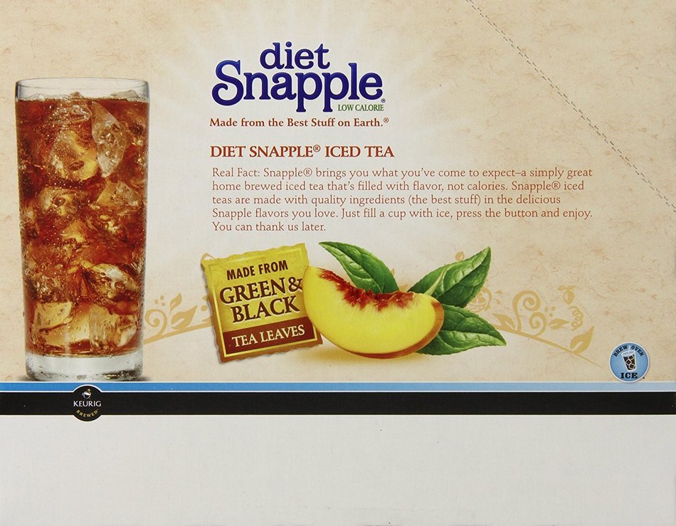 Snapple Diet Iced Tea, Peach, 22 Count Net Wt. 3.1 oz N7