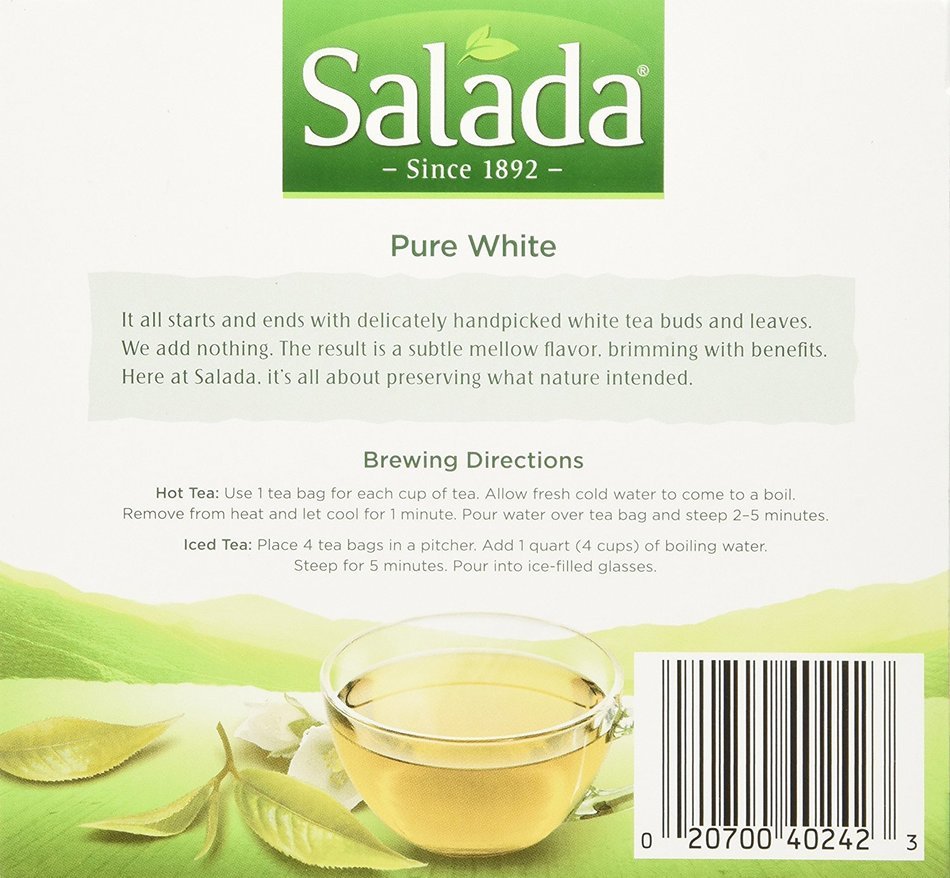 Salada Pure White Tea, 40 ct, 2 pk