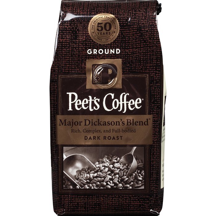 Peet's Coffee Major Dickason's Ground Coffee (Dark), 12 oz N5