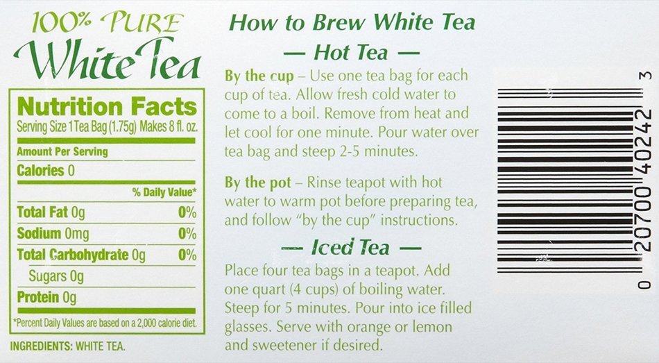 Salada Pure White Tea, 40 ct, 2 pk N2
