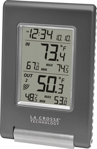 La Crosse Technology WS-9080U-IT Wireless IN/OUT Temperature Station featuring Atomic Self-setting time & MIN/...