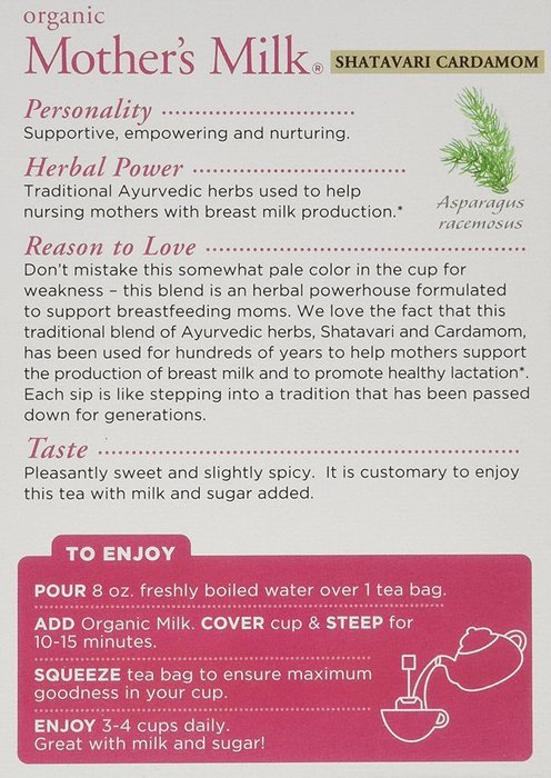 Traditional Medicals Tea, Organic, Mother's Milk Shatavari (Pack of 6) N4