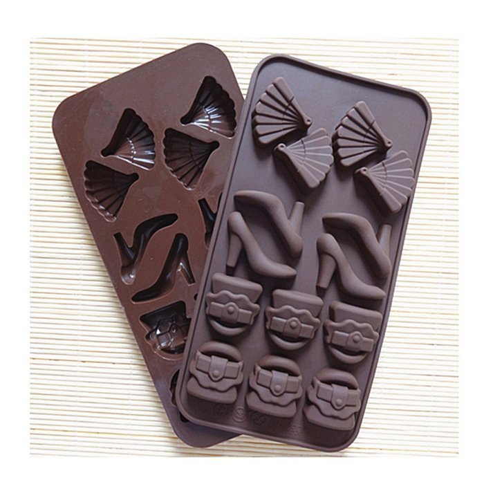 SIO 2pcs 15 Hole Animal Shape Silicone Mold for DIY Chocolate, Ice Cube, Soap