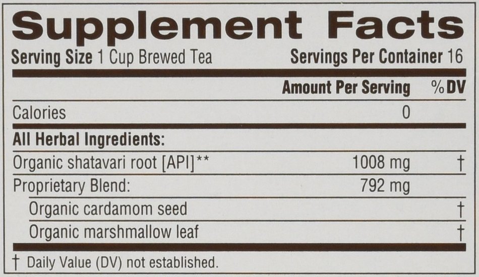 Traditional Medicals Tea, Organic, Mother's Milk Shatavari (Pack of 6) N5