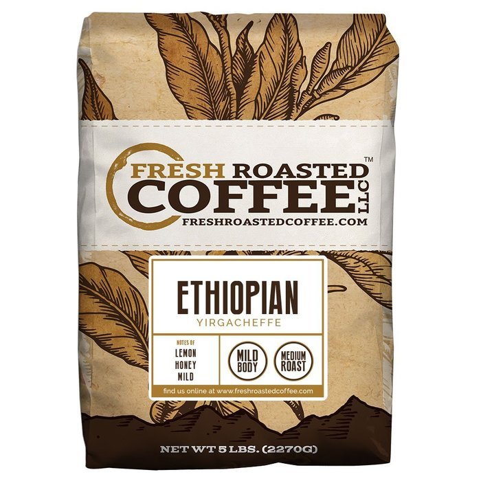 Ethiopian Yirgacheffe Coffee, Whole Bean, Fresh Roasted Coffee LLC (2 lb.) N2