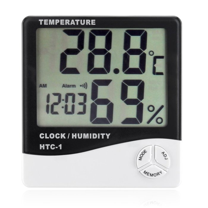 Flexzion Digital Hygrometer Thermometer Temperature Humidity Meters With Alarm Clock LCD Display Portable For... N5