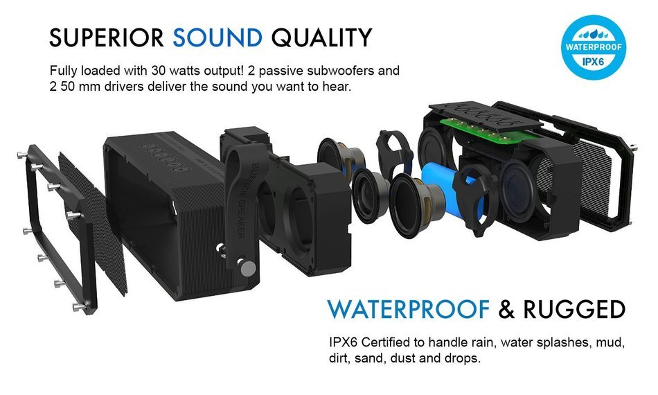 CB3 Armor XL Waterproof Rugged Wireless Bluetooth Speaker