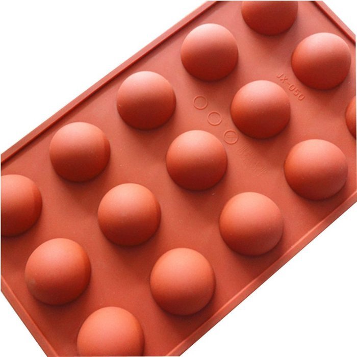 Wocuz 15 The Semicircle Chocolate Silicone Mold, Candy Mold, Cake Mold, Cookies Mold, Fondaut Mold, DIY Ice Mold
