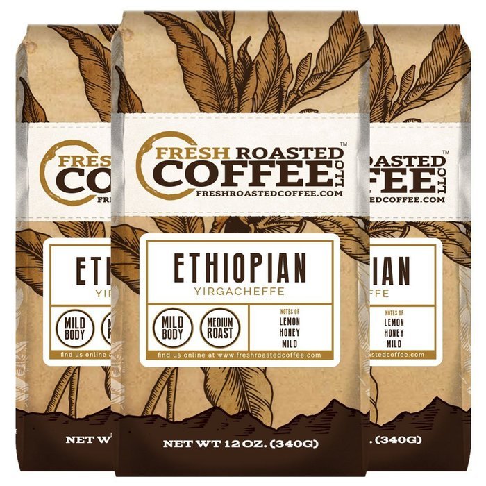 Ethiopian Yirgacheffe Coffee, Whole Bean, Fresh Roasted Coffee LLC (2 lb.) N3