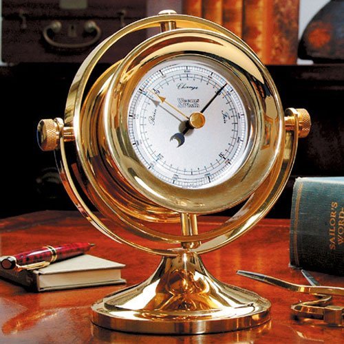 Weems & Plath Clipper Gimballed Quartz Clock and Barometer
