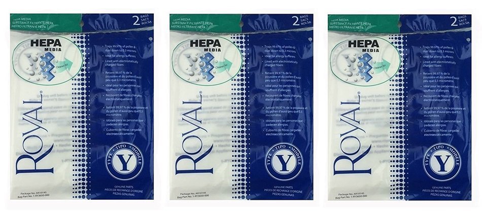 Royal Genuine Type Y HEPA Commercial Bags (6 pack)