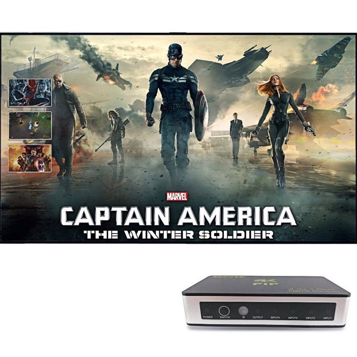 Hdmi Switch Box,Mifine 4Kx2K PIP 4 in 1 out High Speed 4 Port Switcher V1.4 with IR Wireless Remote Control,Support... N8