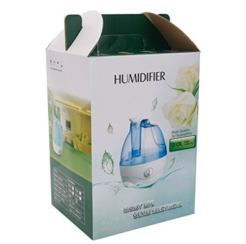 ELECSHELL Ultrasonic Home Aroma Humidifier -2L Air Diffuser Purifier Lonizer Atomizer 110V Blue & White (US Standard) N5