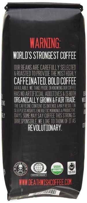 Death Wish Organic USDA Certified Whole Bean Coffee, 16 Ounce Bag N9