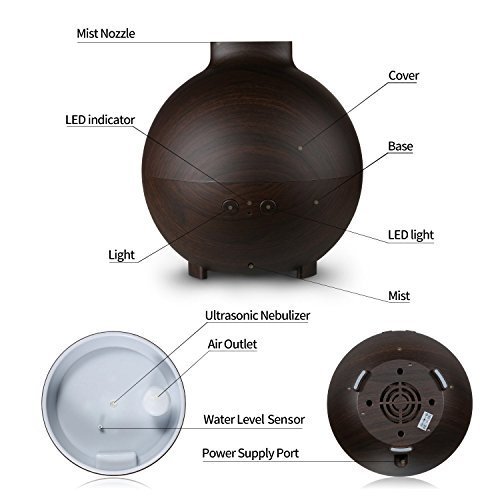 NexGadget Aromatherapy Essential Oil Diffuser - 600ML BPA Free Aroma Cool Mist Humidifier with Waterless Auto... N2